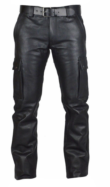 Black Cargo Leather Pants | Wish