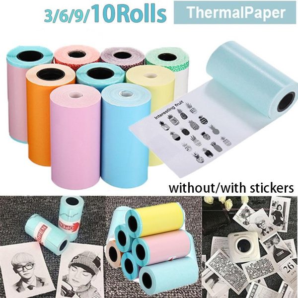 3/6/9/10Rolls Printable Sticker Paper Roll 57x30mm with/without sticker 3/6/9/10Rolls Printable Sticker Paper Roll 57x30mm with/without sticker