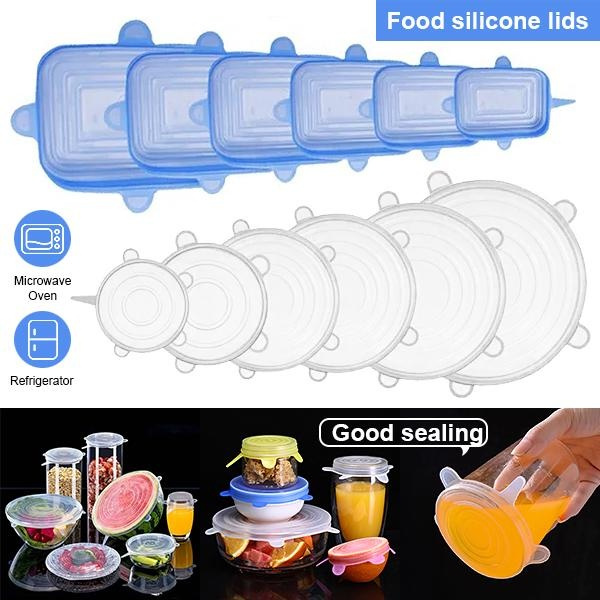 Reusable Airtight Food Wrap Silicone Covers Keeping Fresh