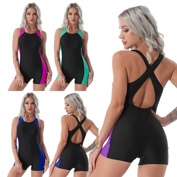 Beautyin Damen Athletic Badeanzug Einteiler Boyleg – Racerback, Gepolstert, Chlorbeständig