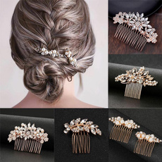Flowers, weddingcomb, pearls, handmadehairaccessorie