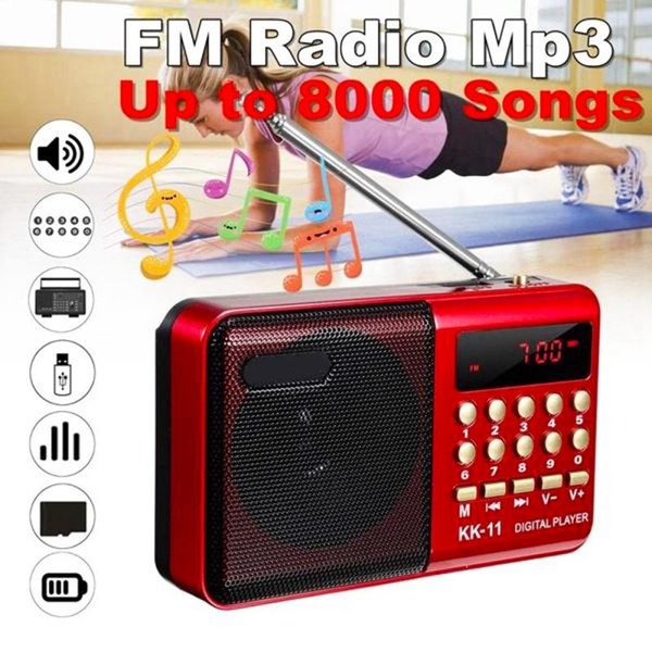 Mini Digital FM Radio Speaker SD Card with Rechargeable Battery