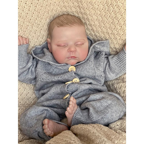 19"/49CM Handmade Real Looking Lifelike Sleeping Doll Cloth Body
