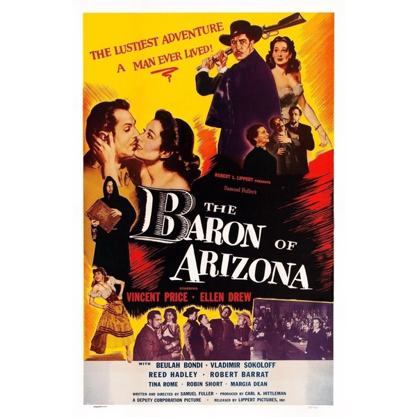 The Baron Of Arizona Us Poster Art Top Right: Vincent Price Ellen Drew ...