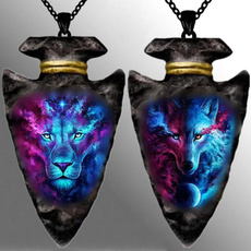Head, necklaces for men, Triangles, Chain