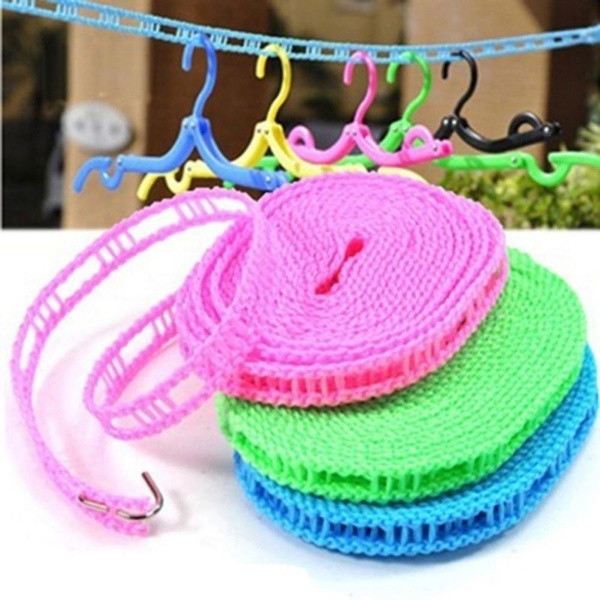 3/5/10m anti-skid windproof clothes drying rope Fence type clothes drying  rope Quilt drying rope Outdoor travel clothes hanging rope