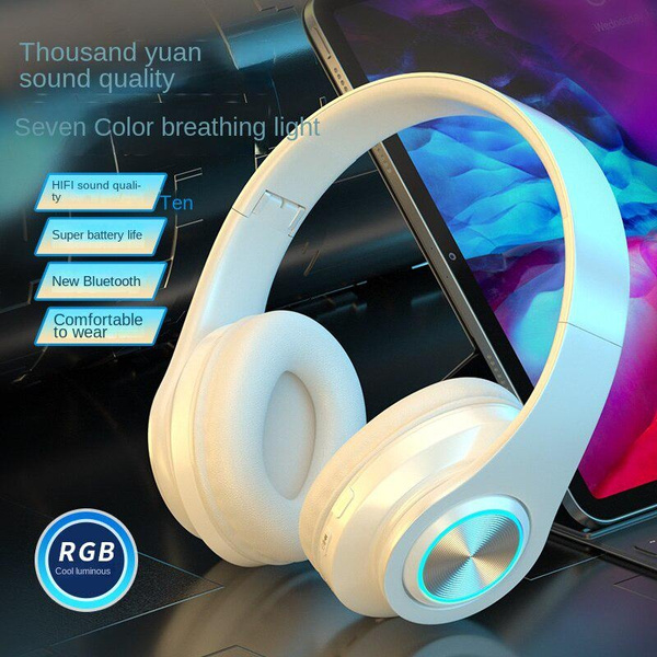 Explosive luminous bluetooth headset over-ear heavy woofer phone ...