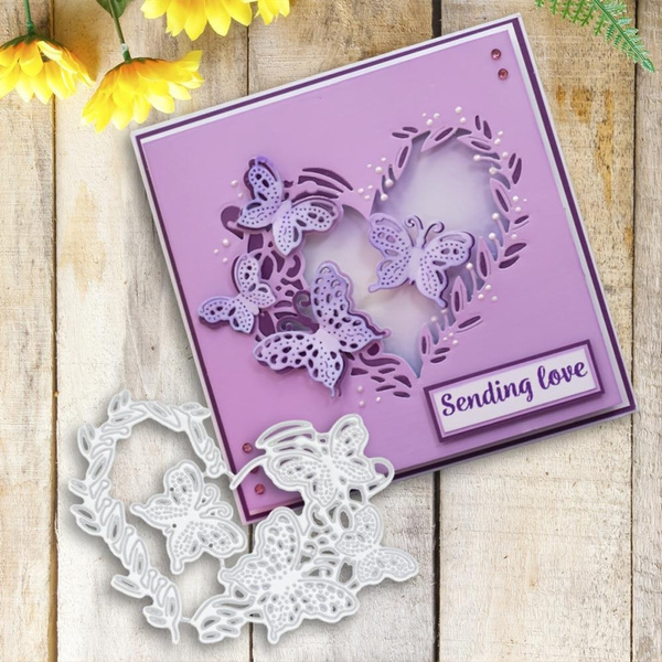 1pc Butterfly Heart Craft Decoration Metal Cutting Dies for Card Making ...