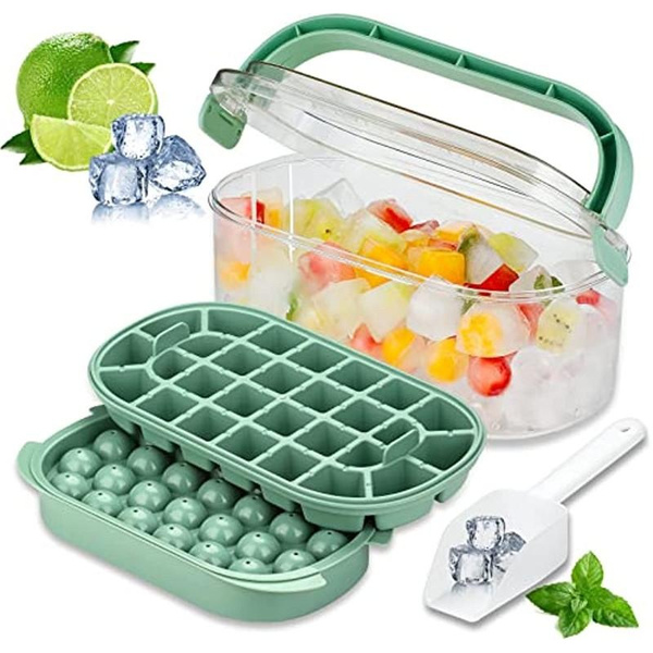Round Ice Cube Tray With Lid And Bin,sphere Ice Cube Mold For