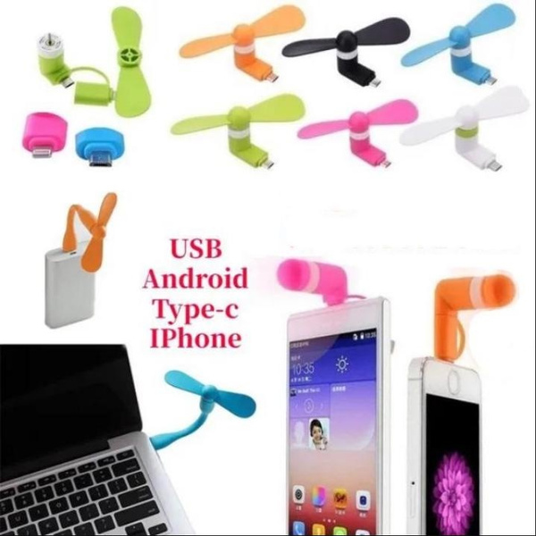 Creative Phone Fan For IPhone TypeC Android USBC Fan Multi Use Silent