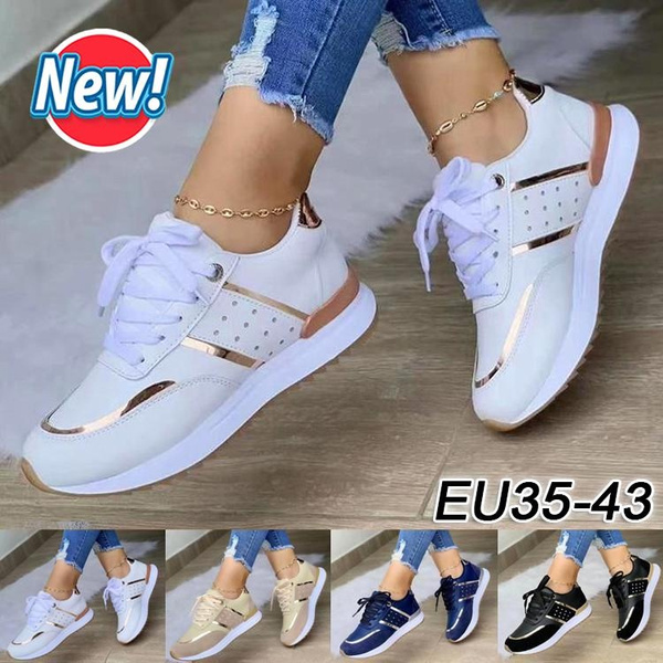 2023 NEW Women Sneakers Platform Shoes Leather Patchwork Casual Sport Shoes Ladies Outdoor Running Vulcanized Shoes Zapatillas Mujer Plus Size