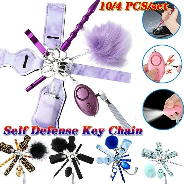  Safety Keychain Set for Women and Kids, 4 Pcs Safety