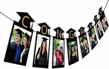 Decor, congratsgrad, graduationphotobannerwalldecor, graduationhangingbunting