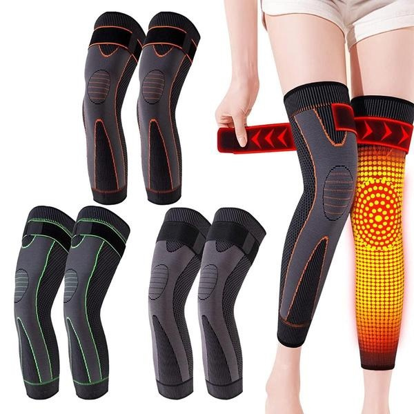 1Pair Tourmaline Acupressure Self-Heating Shaping Knee Sleeve, Mugwort ...