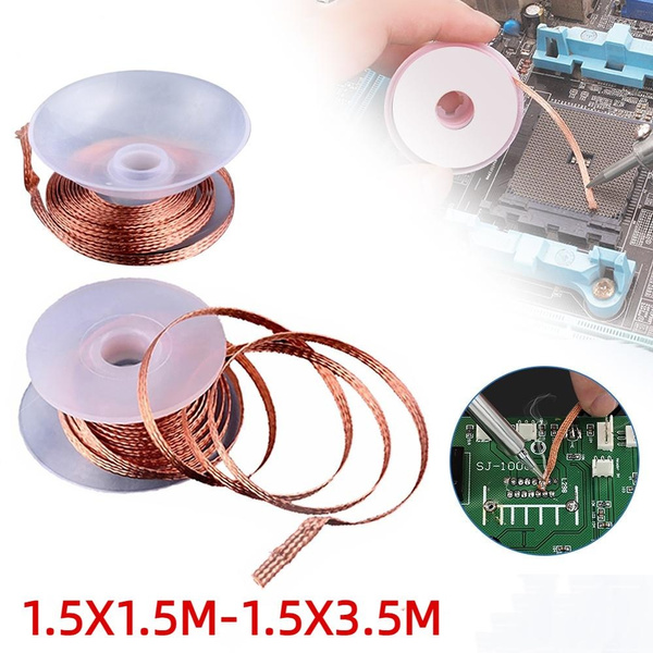1Roll 1.5M Desoldering Braid Tape Copper Solder Wire Soldering Wick Tin