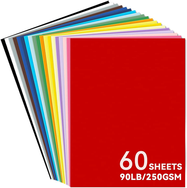 Colored Cardstock Paper, A4 Heavy Card Stock Assorted Colors for Cricut, Thick Paper for Card