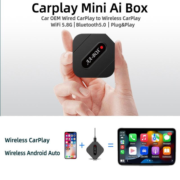 Mini AI Box USB Plug and Play For Carplay AI Box Car OEM Wired CarPlay to  Wireless CarPlay Android Auto Fast Connect Smart