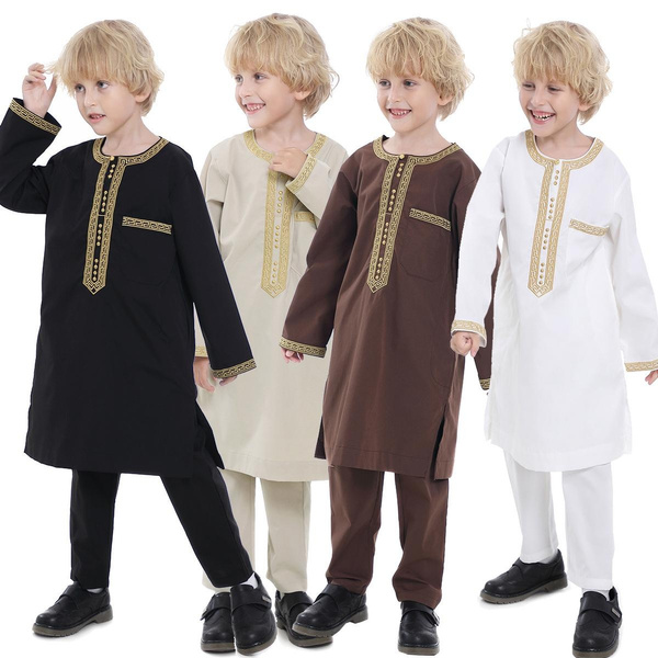 Children Robe Muslim Fashion Clothes Kids Qamis Boy Jubba Thobe Islamic