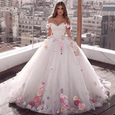gowns, sweetheart, Flowers, Princess