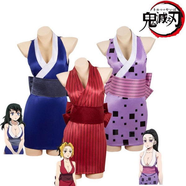 Anime Demon Slayer Suma Hinatsuru Makio Cosplay Costume Uzui Tengen Wives Uniform Dress 0635