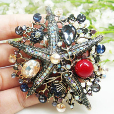 Jewelry, starfish, Crystal, Vintage