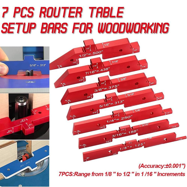 Router Table Setup Bars, 7pcs Aluminum Precision Setup Blocks Height ...