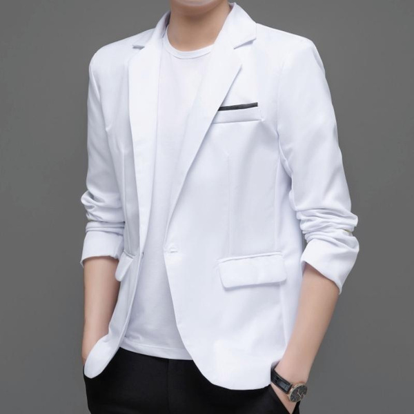 Men's Fashion Suit Jacket Wedding Groom Stage Singer Prom Slim Fit