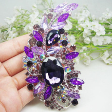 Crystal, Flowers, Pins, purple
