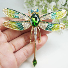 dragon fly, Jewelry, gold, Vintage