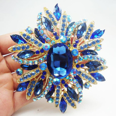Blues, Flowers, Jewelry, gold