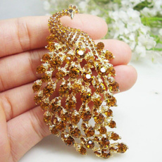 peacock, Jewelry, Pins, brown