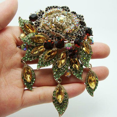 brown, Flowers, Jewelry, Pins