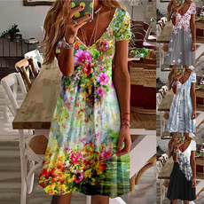 Summer, fashion women, printeddres, Floral print