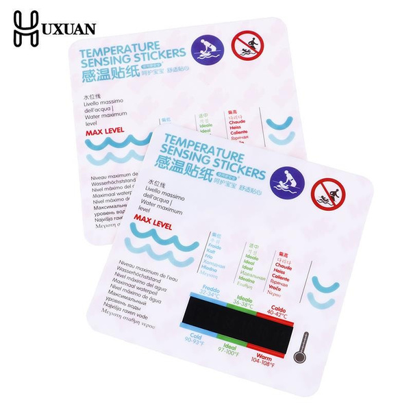 2pcs Bath Water Temperature Measuring Card Sticker Bathtub Pool Cartoon