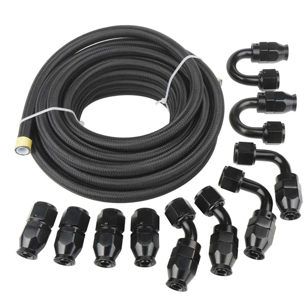 Universal AN4/6/8/10 PTFE Fuel Line Kit 6m/20ft Nylon Stainless Steel ...