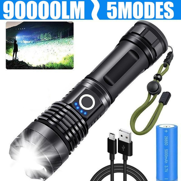 LED Tactical Flashlights High Lumens Zoomable 5 Modes Bright LED