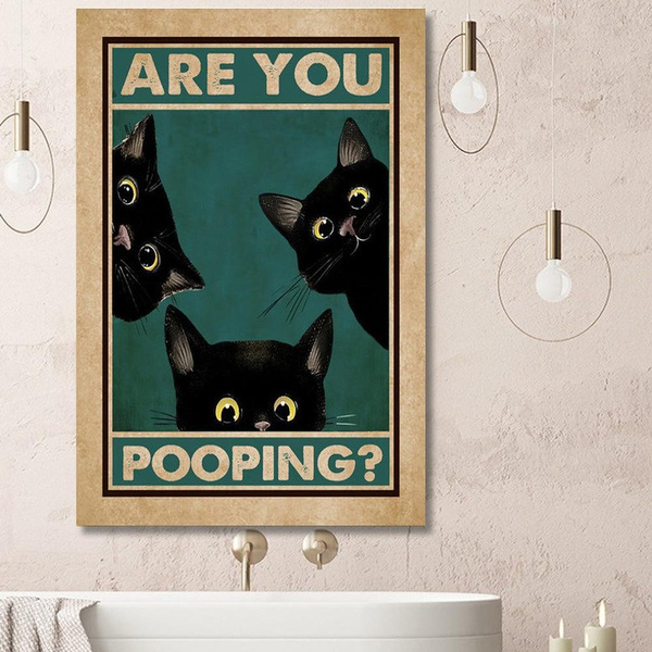 Are You Pooping Bathroom Poster Funny Bathroom Sign Canvas Print Cute ...