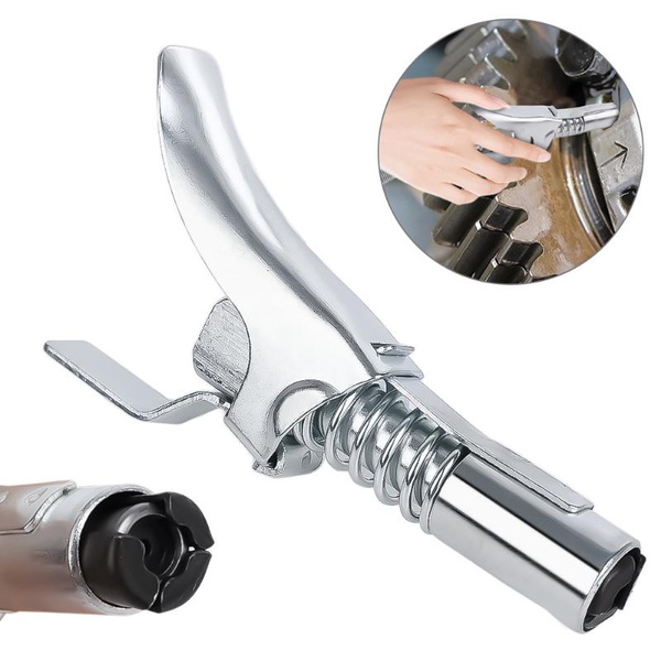 Locking Clamp Type High Pressure Grease Nozzle Double Handle Grease Gun Flat Self-locking Non