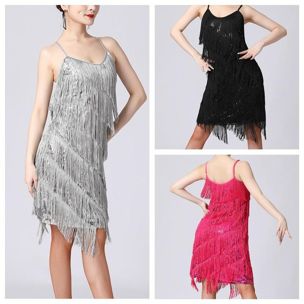 Jupe De Danse Moderne Tutu Sequin – Femme Salle De Bal Valse Tango Latin
