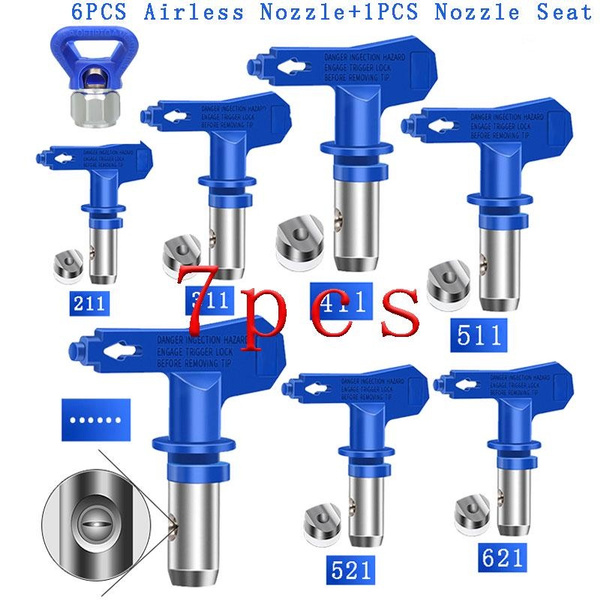 7pcs Set Blue Airless Spray Paint Latex Paint Putty Airless Sprayer