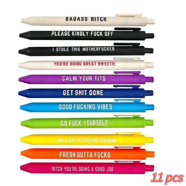 11pcs Swear Word Daily Pens Set Novelty Pen Dirty Cuss Word Pens For Each  Day Of The Week Funny Office Gift