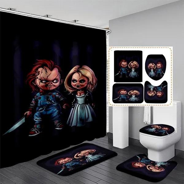 New Hot Bride of Chucky 3D Print Waterproof Fabric Bathroom Curtain