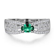 Sterling, DIAMOND, emeraldring, 925 silver rings