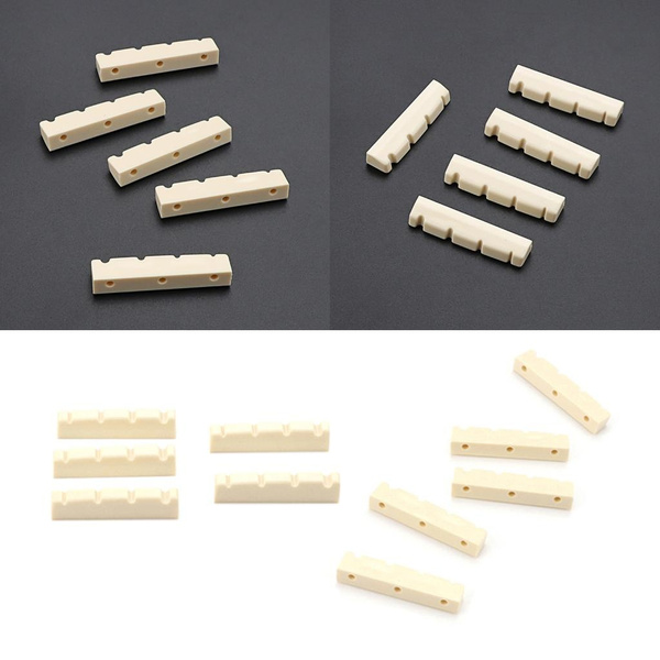 5 Pieces 42mm Acoustic Guitar Bridge Saddle String Nuts for 4 String