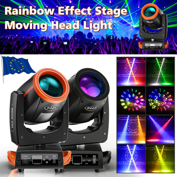 230W 7R Beam Moving Head Stage Light 15 Gobos and 14 Colors Rainbow ...