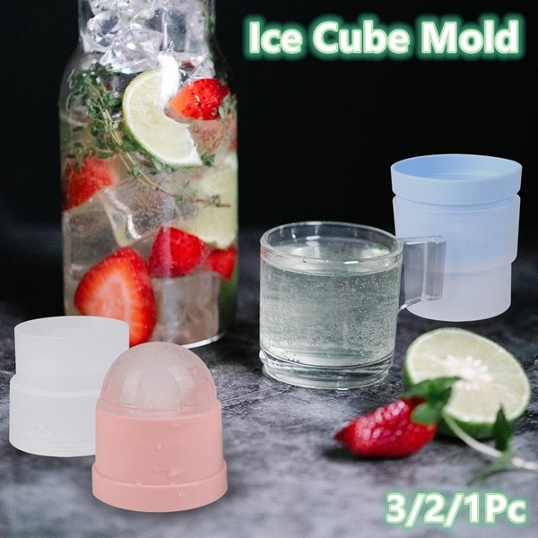 3/2/1Pc DIY Refrigerator Silicone Spherical 1ce Cube Mold Cocktail ...