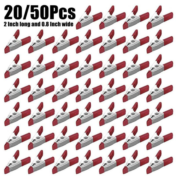 20/50 Pcs 2 Inch Spring Clamps, Mini Metal Spring Clamps with PVC