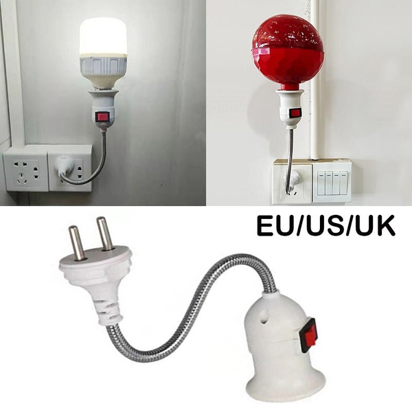 E27 Lamp Base Flexible Bend Mobile Test Light Socket Light Adapter EU