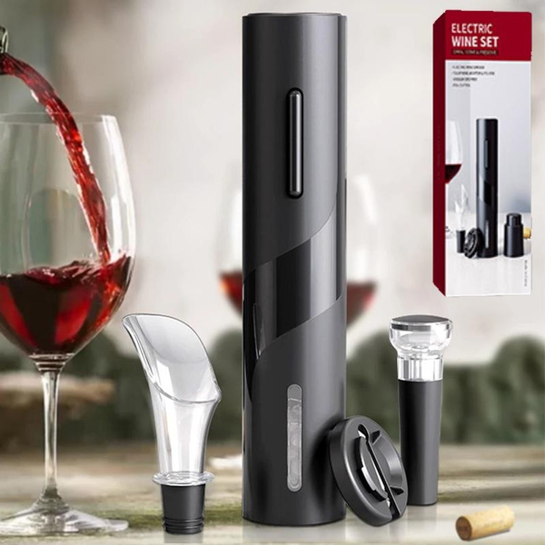 Automatic Wine Bottle Corkscrew Opener Electric Wine Opener with Foil  Cutter Vacuum Stopper Wine Pourer for Dating Party and Wine Lover
