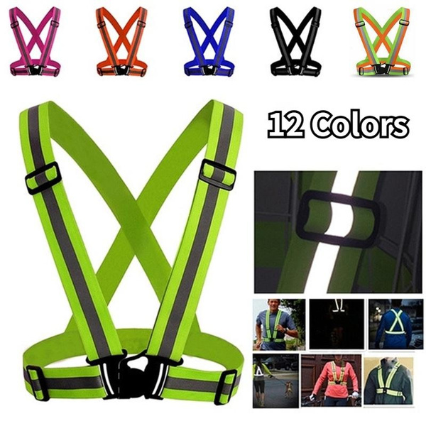 12 Colors Safety Vest Security Visibility High Adjustable Reflective ...